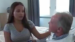 Olivia junior convinces old man with sex