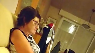 Mother in law pantyhose handjob part1